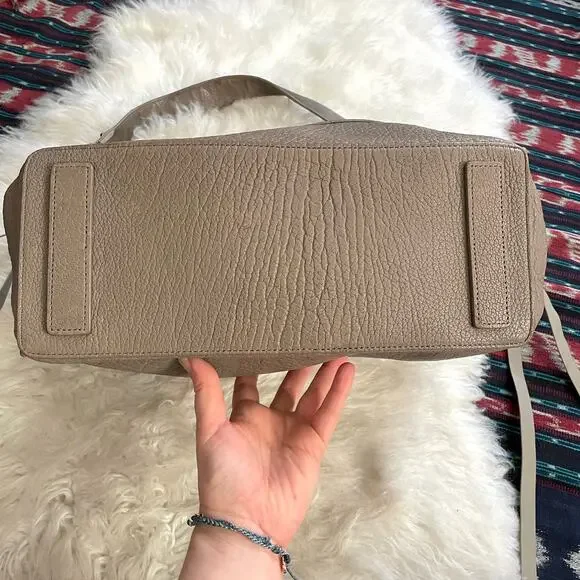 All Saints Taupe Leather Hobo Bag Shoulder Purse - Picture 2 of 15